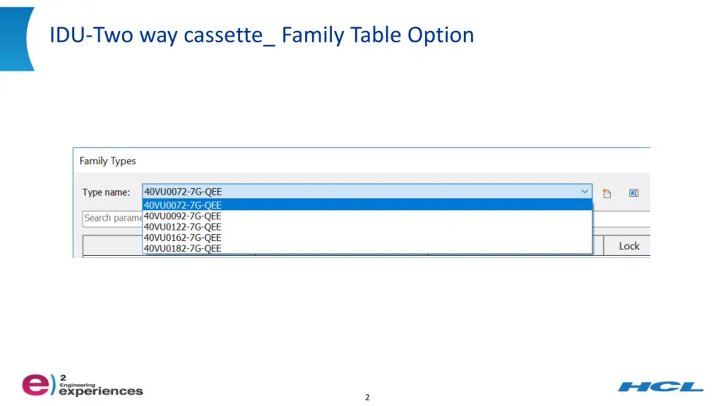 idu two way cassette family table option