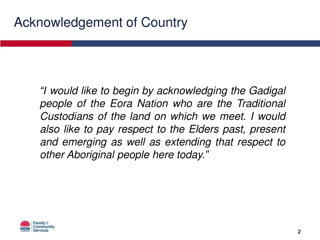 acknowledgement of country
