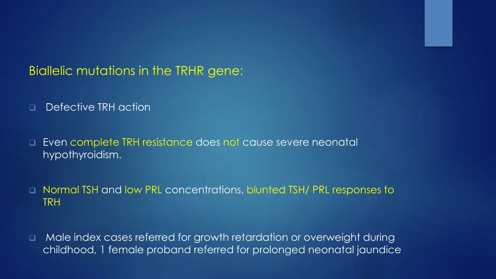 biallelic mutations in the trhr gene