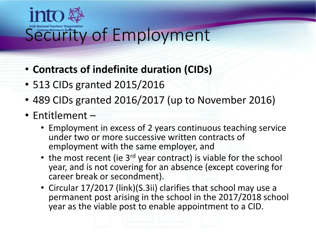 security of employment