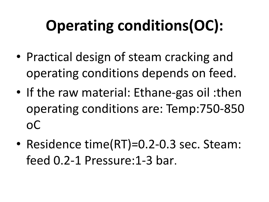 operating conditions oc