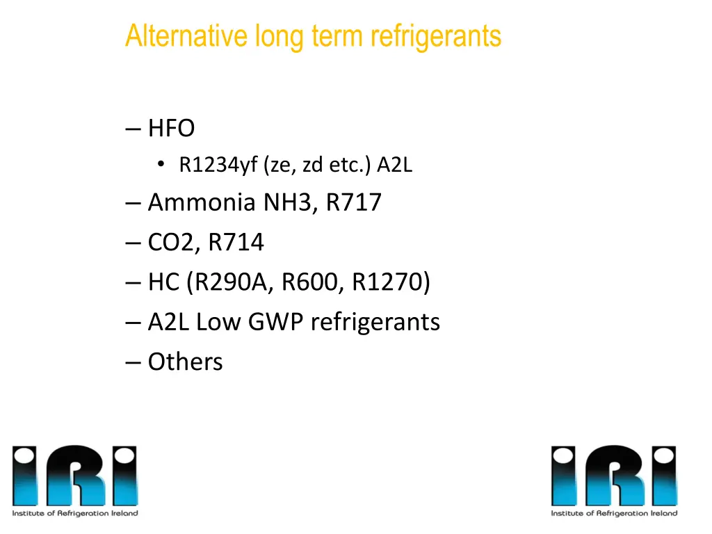 alternative long term refrigerants