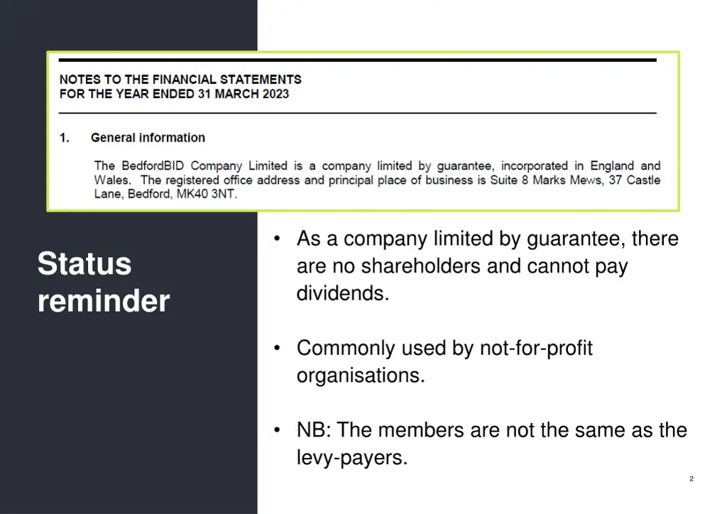 as a company limited by guarantee there