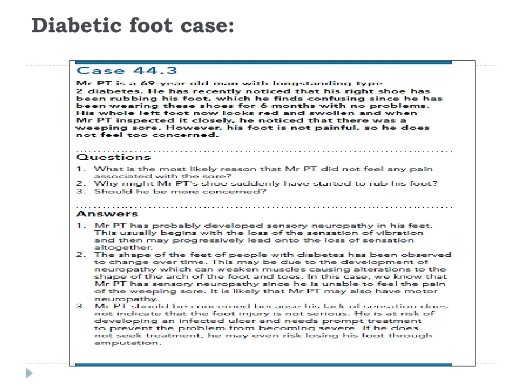 diabetic foot case