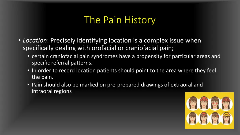 the pain history
