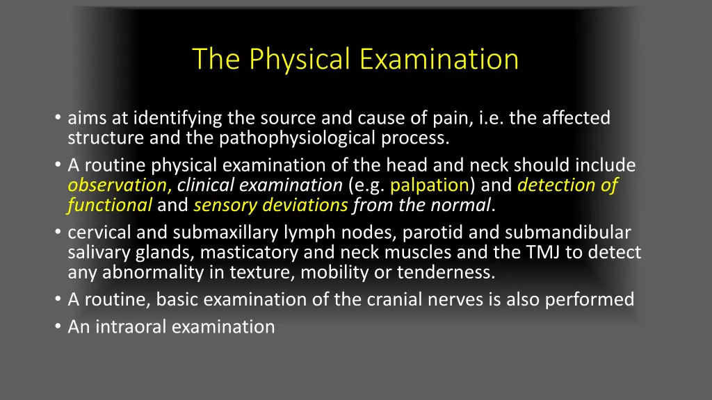 the physical examination