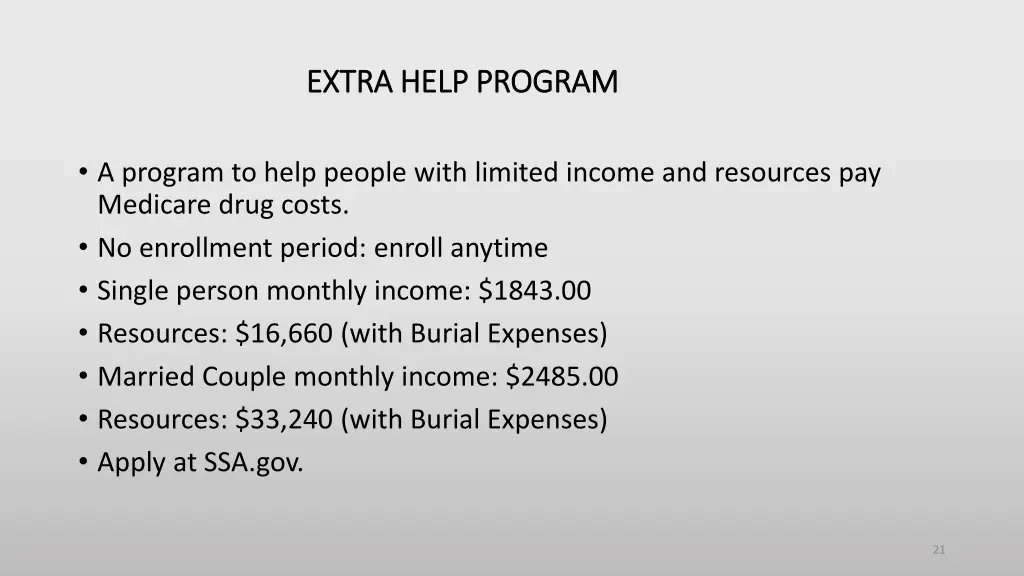 extra help program extra help program