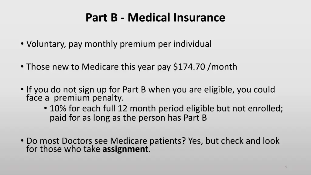 part b medical insurance