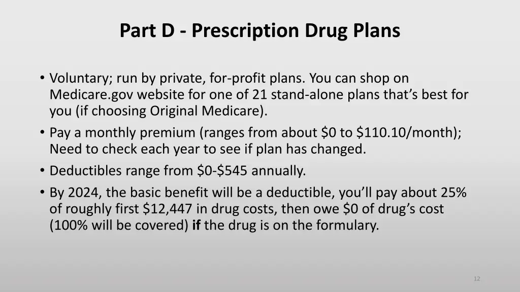 part d prescription drug plans