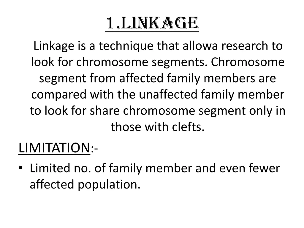 1 linkage