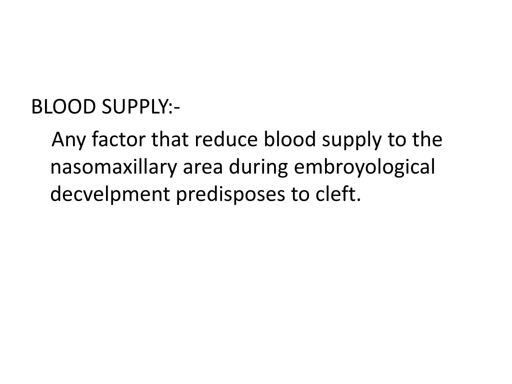 blood supply any factor that reduce blood supply