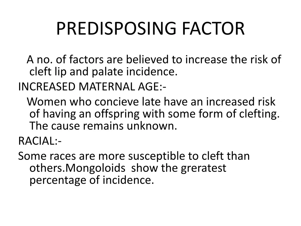 predisposing factor