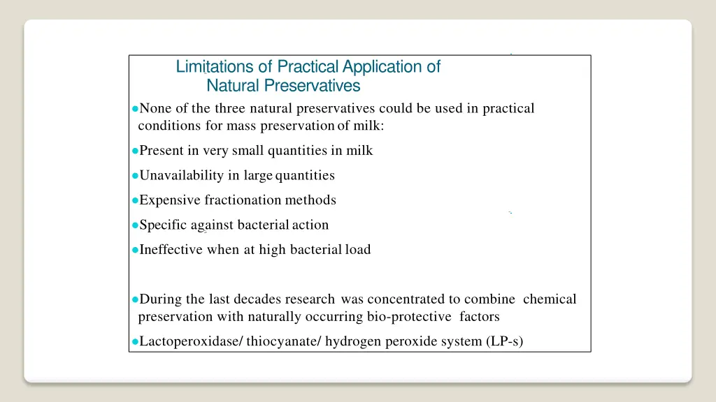 limitations of practical application of natural