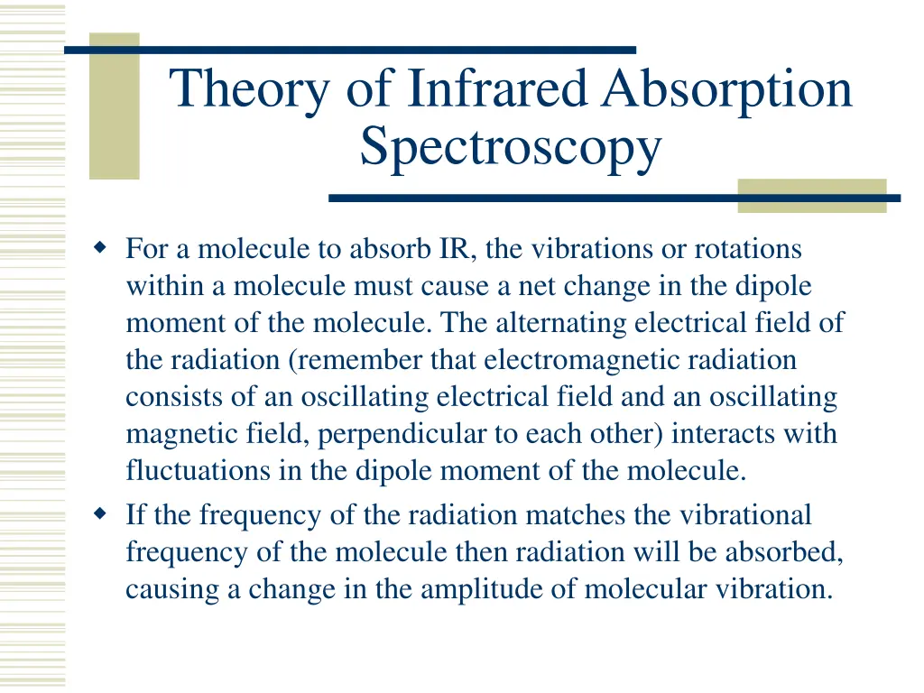 theory of infrared absorption spectroscopy