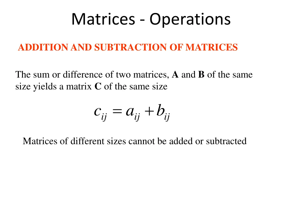 matrices operations 2