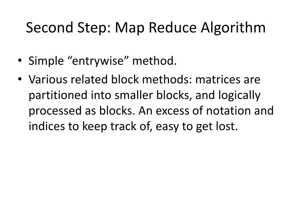 second step map reduce algorithm