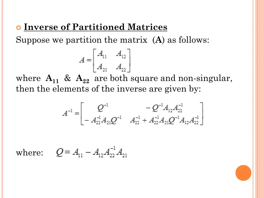 inverse of partitioned matrices suppose