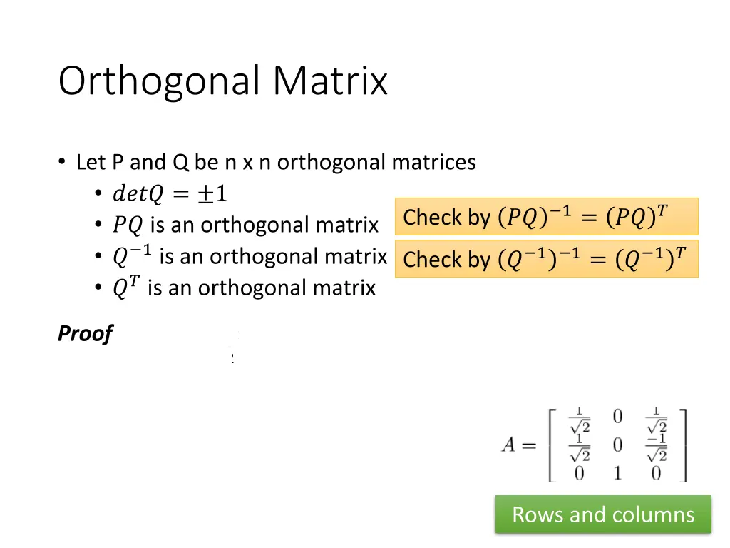 orthogonal matrix 1