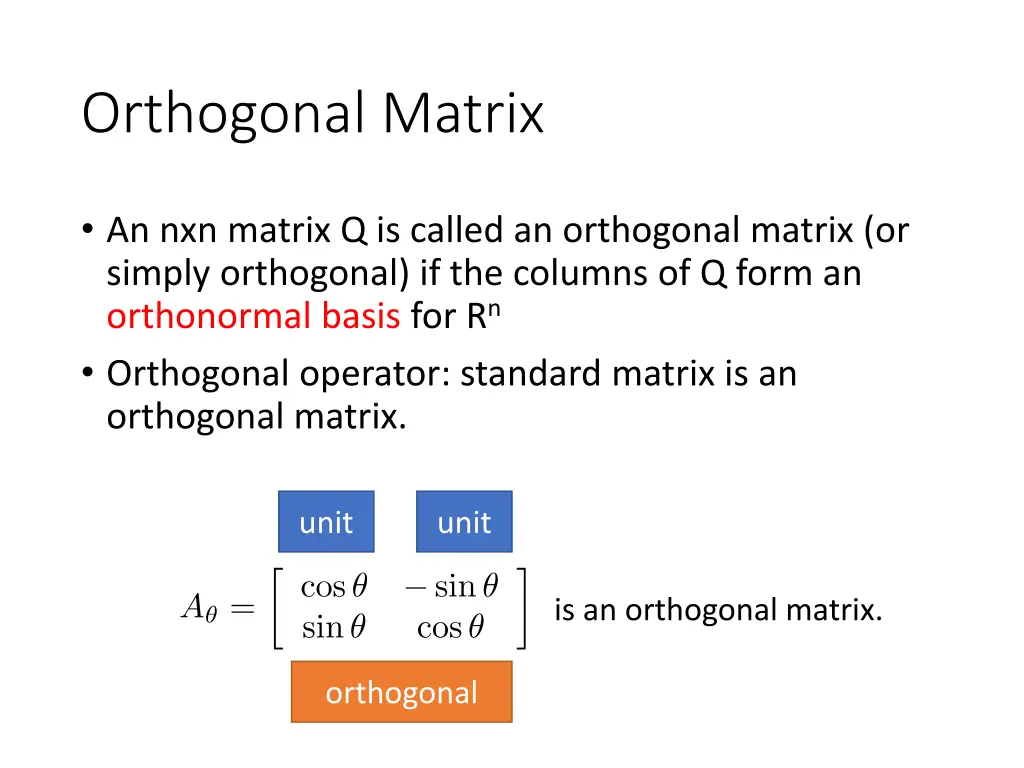 orthogonal matrix