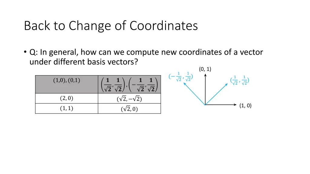 back to change of coordinates