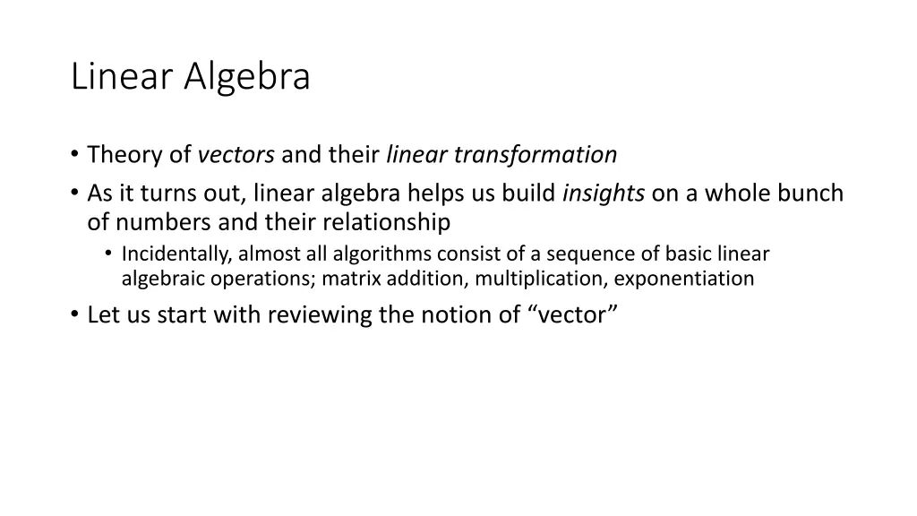 linear algebra