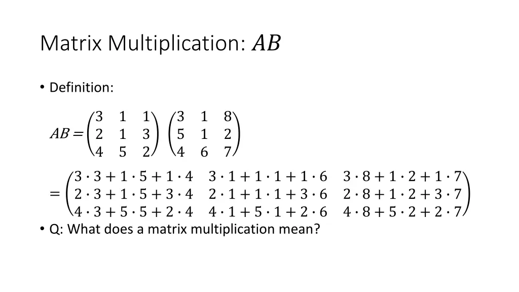 matrix multiplication