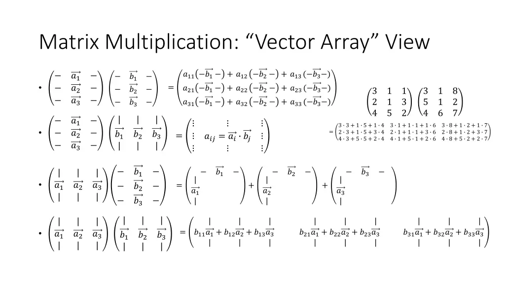 matrix multiplication vector array view