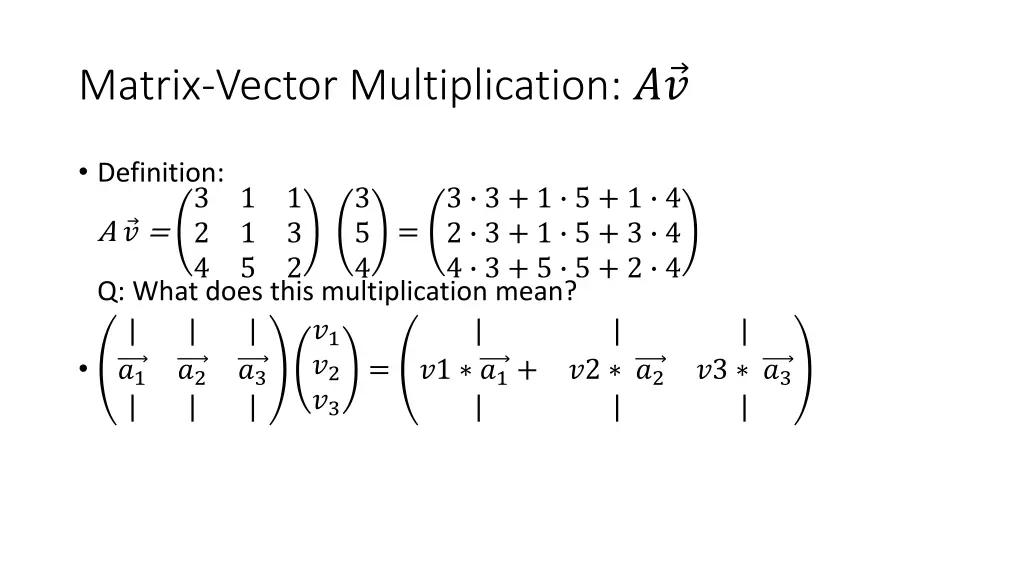 matrix vector multiplication