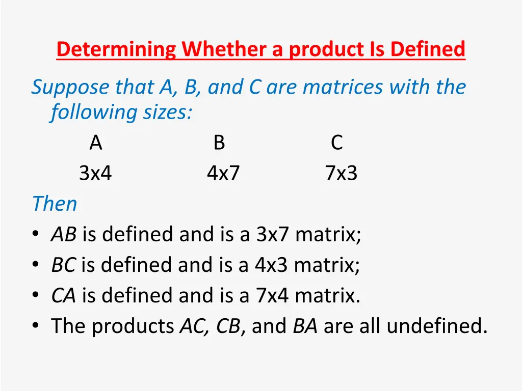 determining whether a product is defined