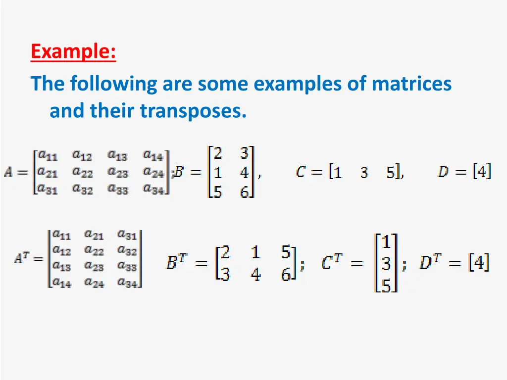 example the following are some examples