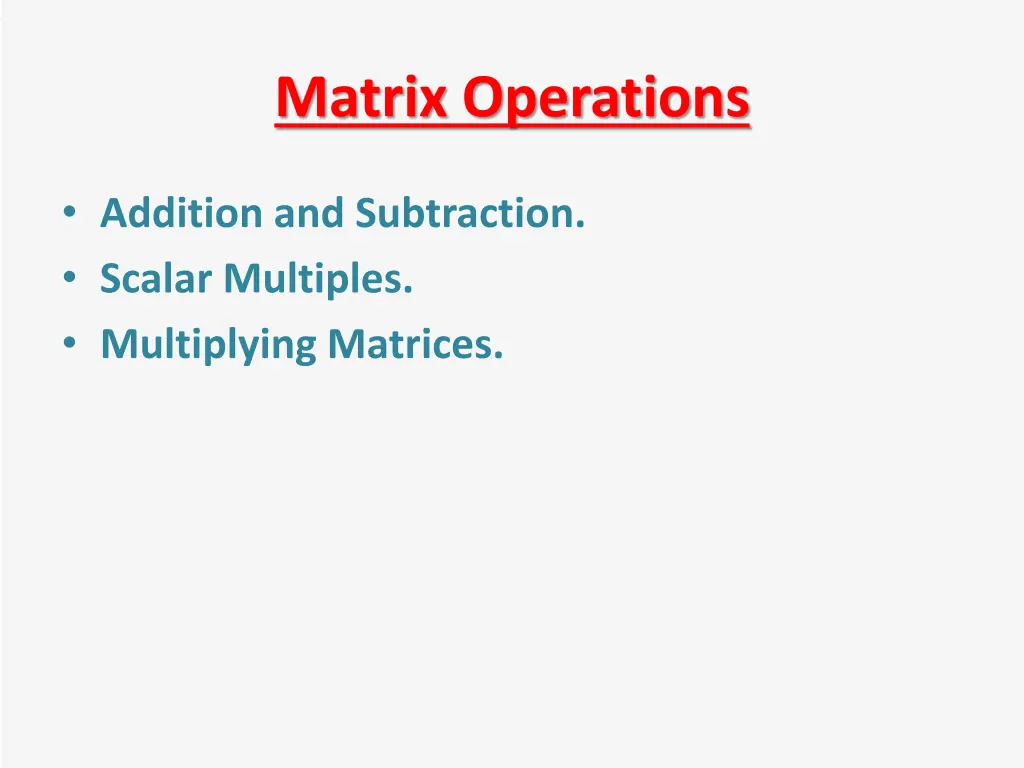 matrix operations