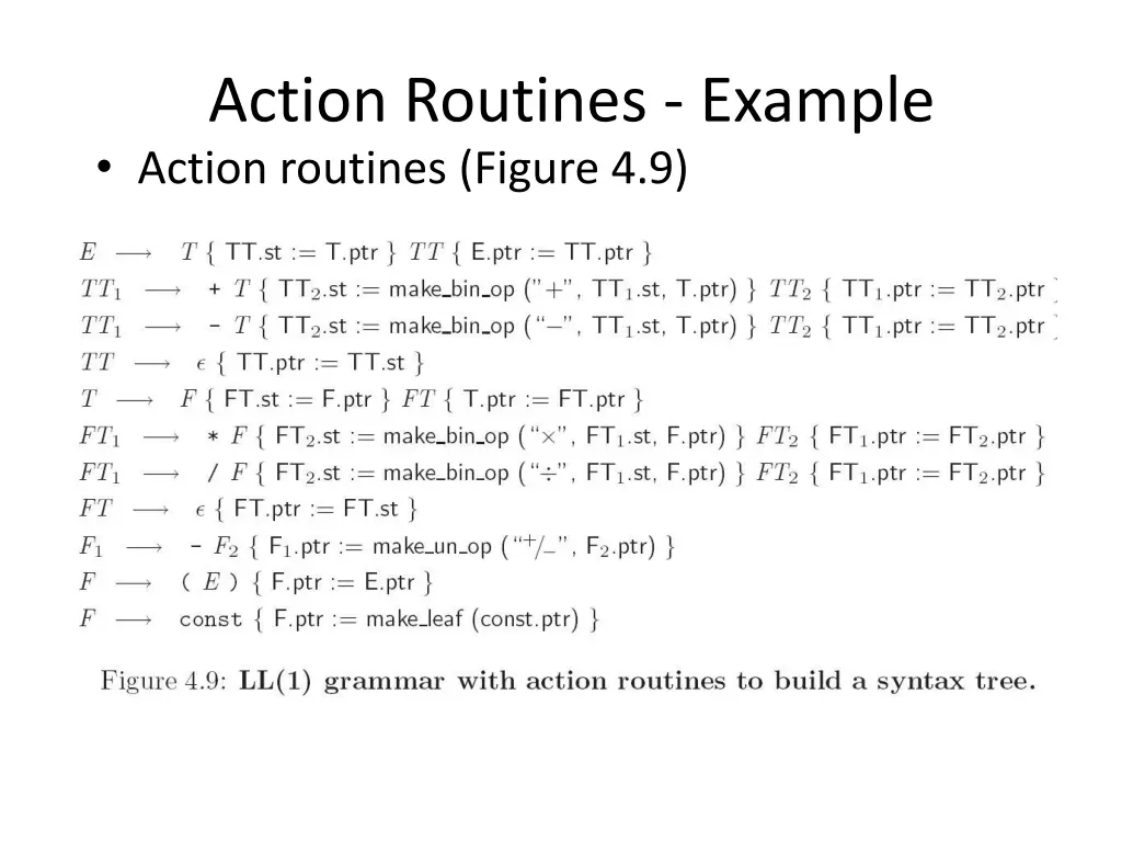 action routines example action routines figure 4 9