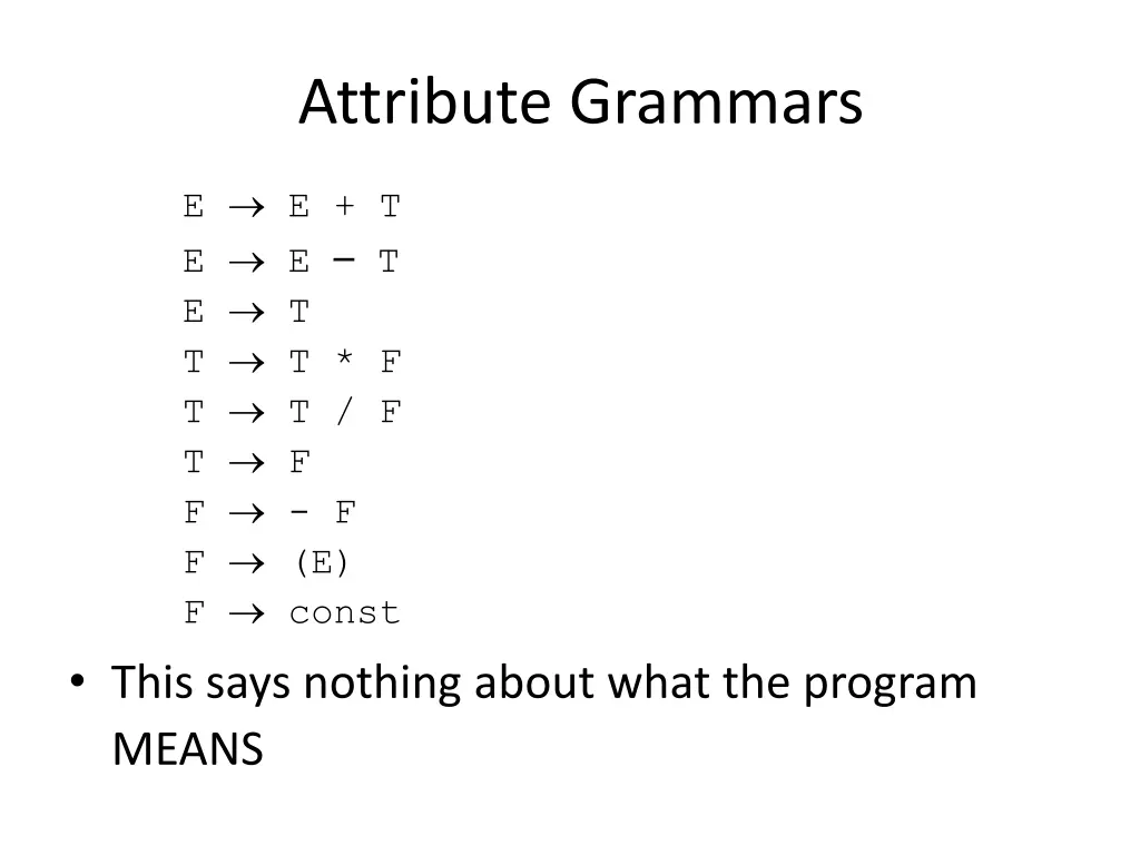 attribute grammars 1