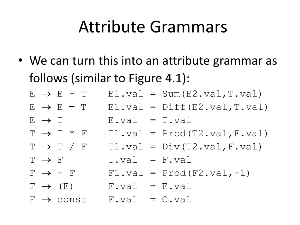 attribute grammars 2