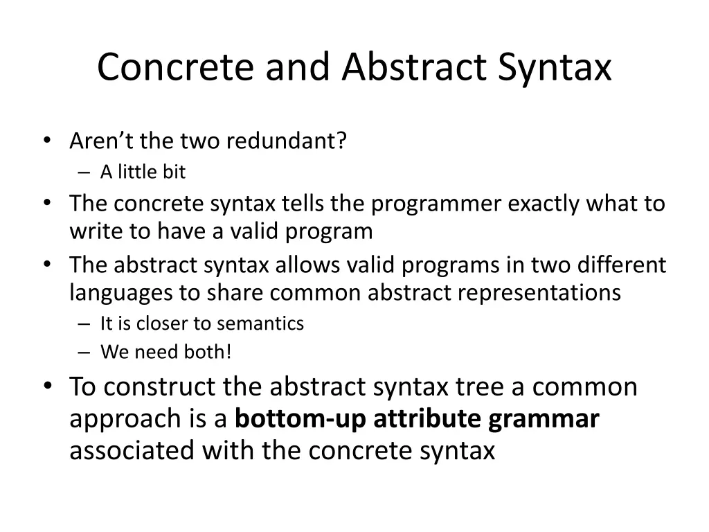 concrete and abstract syntax