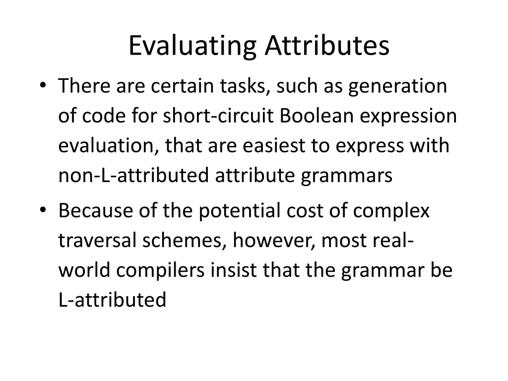 evaluating attributes there are certain tasks