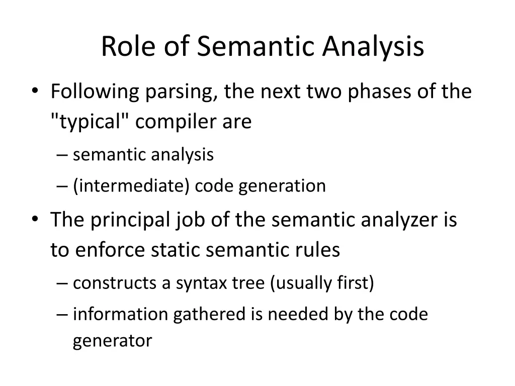 role of semantic analysis