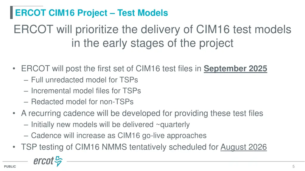 ercot cim16 project test models ercot will