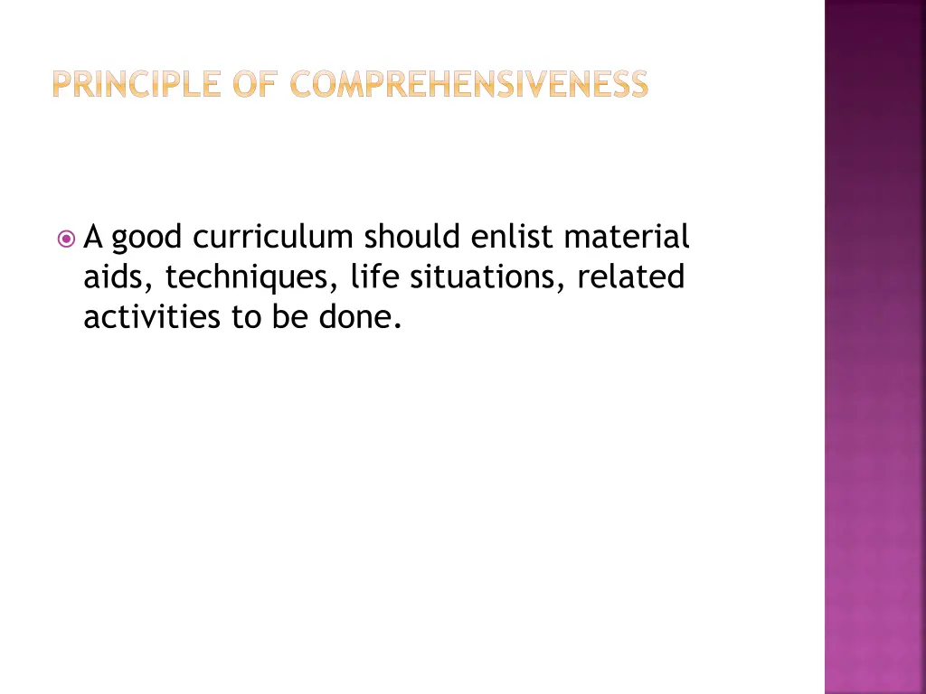 principle of comprehensiveness