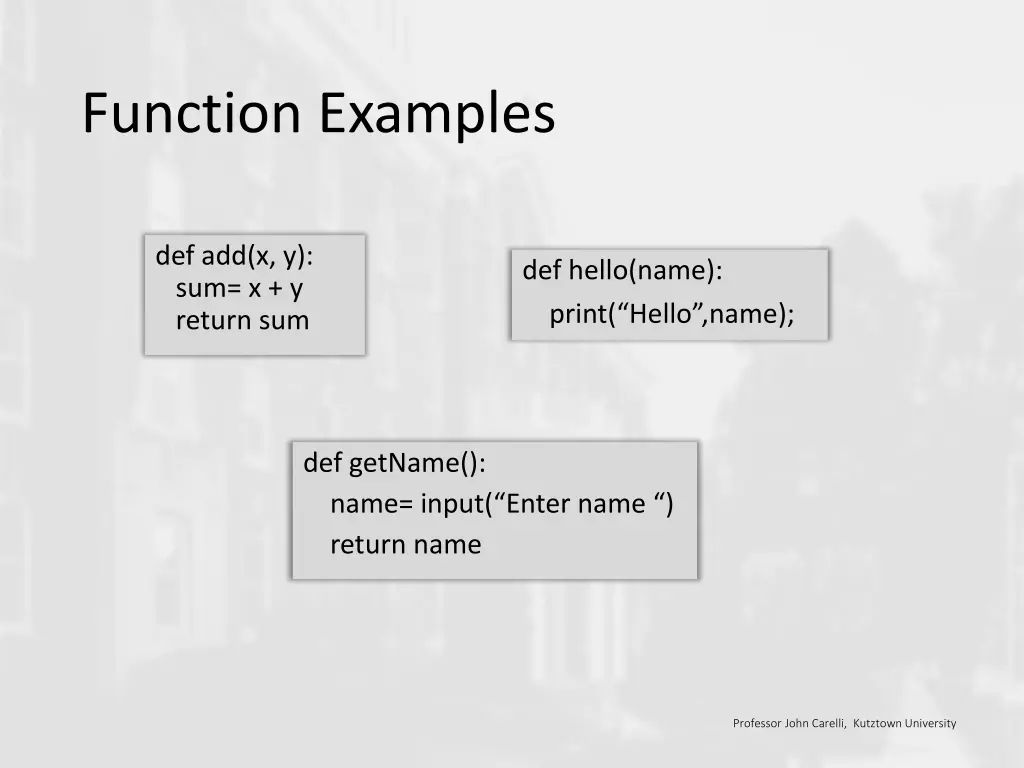 function examples
