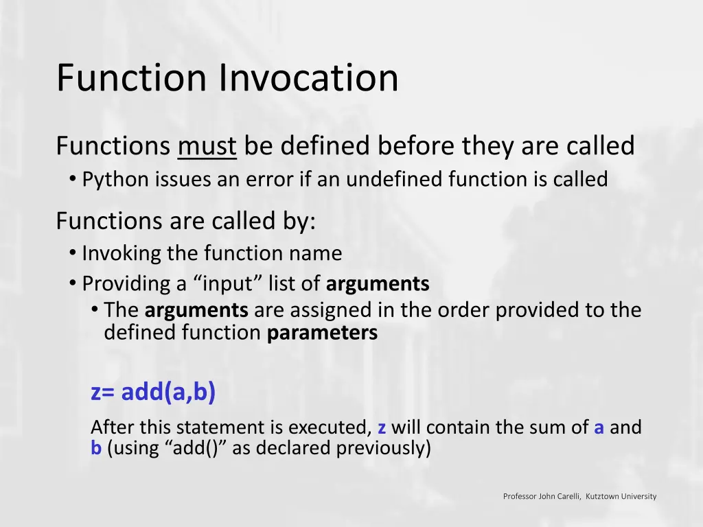 function invocation