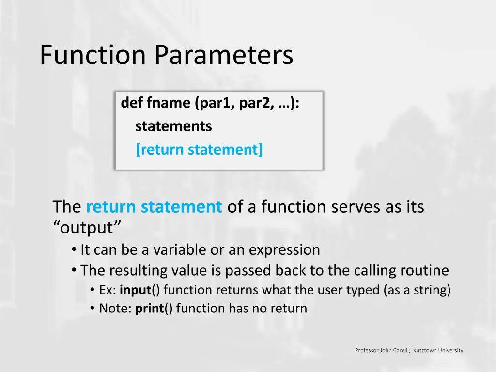 function parameters 1