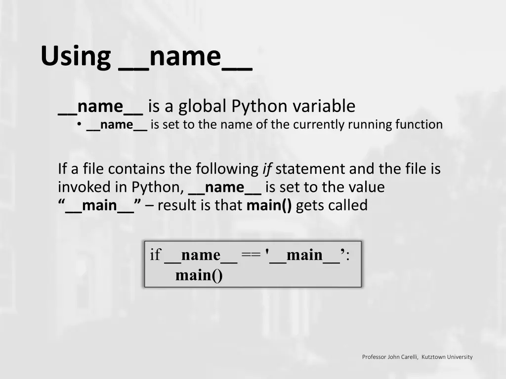 using name