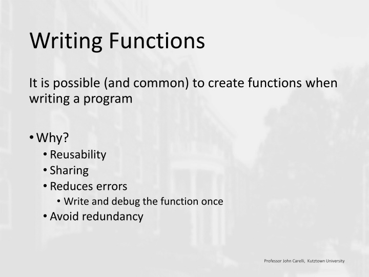 writing functions