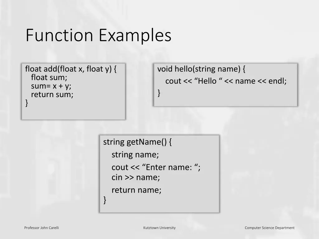function examples