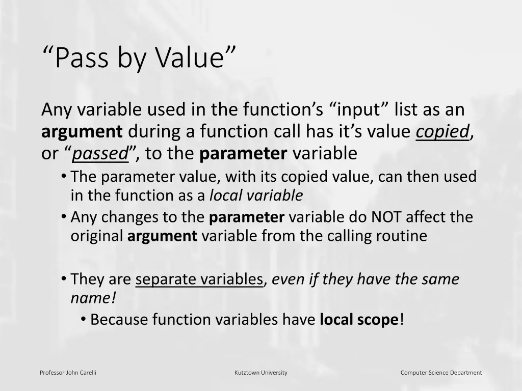 pass by value