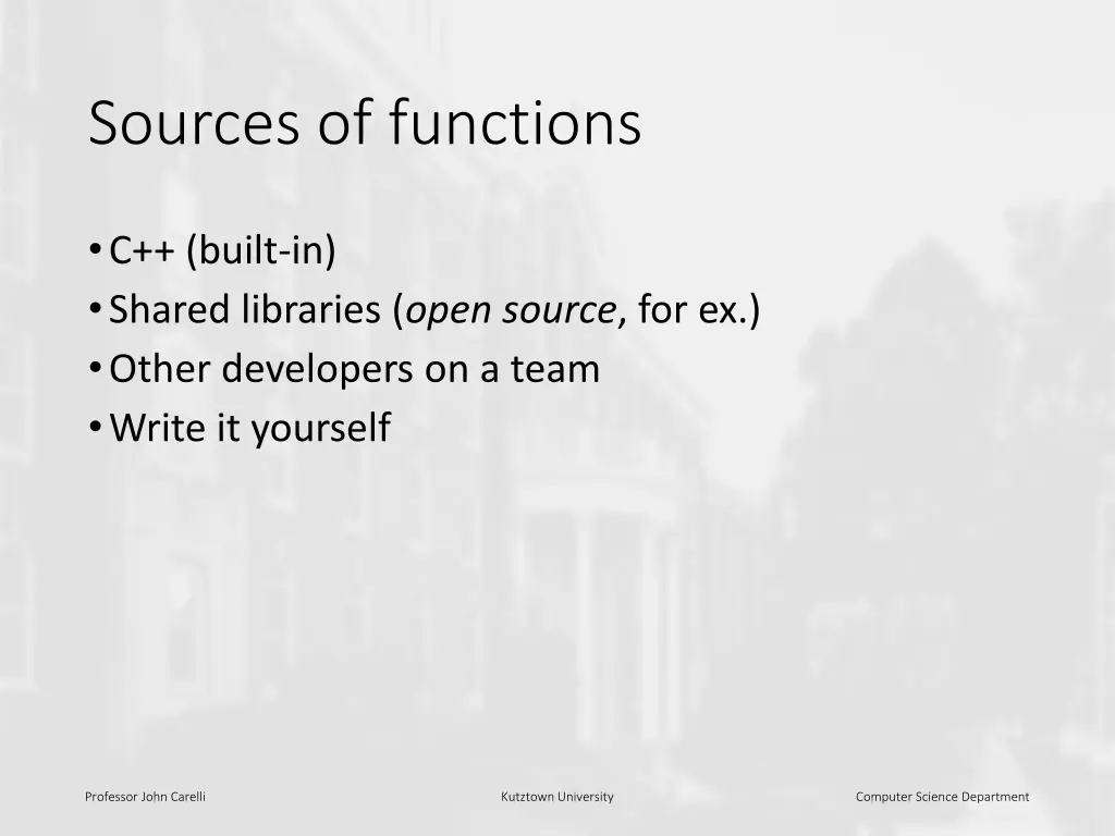 sources of functions