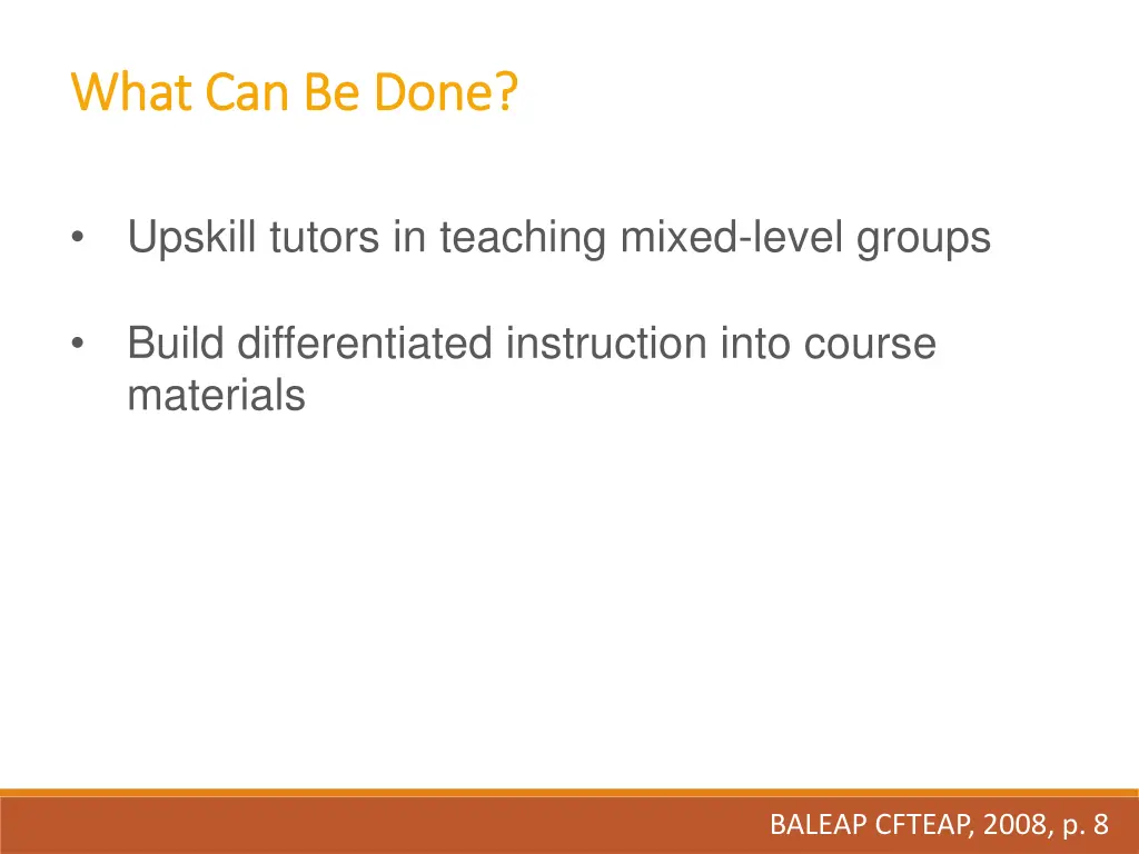 what can be done what can be done