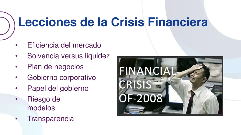 lecciones de la crisis financiera