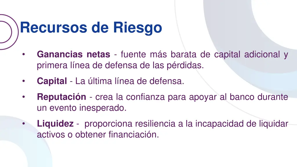 recursos de riesgo